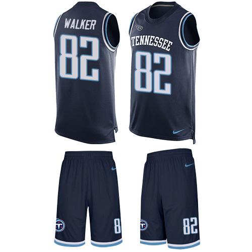Nike Titans #82 Delanie Walker Navy Blue Alternate Men's Stitched NFL Limited Tank Top Suit Jersey - Click Image to Close